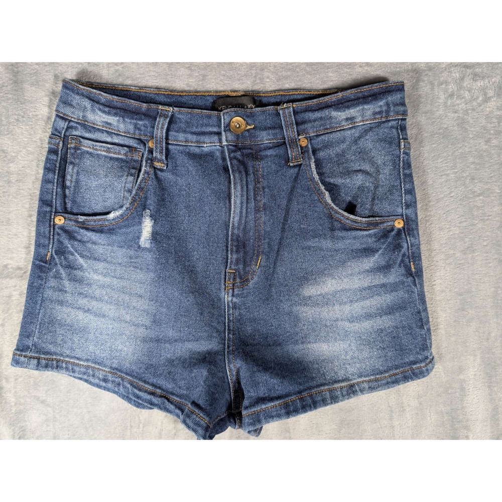 Kendall + Kylie The Drifter High Rise Denim Short Blue Wash Size 9/29 Distressed